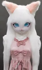 【限定1点】ケモノ 着ぐるみ ファーマスク ナースラビット　着ぐるみ 限定1点】ケモノ 着ぐるみ ファーマスク ナースラビット
