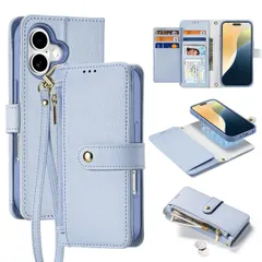 【数量限定】カード収納 アイフォン16plus 7枚 カバー 手帳型 レザー カードポケット ケース SUGOIDAN Plus 携帯ケース スタンド機能 16 ストラップ付き iPhone 耐衝撃 アイホン16 外層取り外し可能 財布型プラス 本革 全面保護