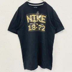 古着 used　NIKE ナイキ　半袖プリントTシャツ　スウッシュロゴ　クルーネック　バスケ　レトロ　黒　ブラック　Mサイズ