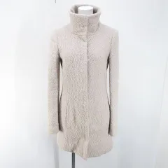 パトリツィアペペ PATRIZIA PEPE スタンドカラーコート 40 ピンク系 スナップボタン ポケット アルパカ 毛 ウール 裏地 無地のサムネイル