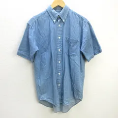 G■オールドユニクロ/UNIQLO 半袖BDシャツ/デニム【M】薄青/men's/125【中古】■