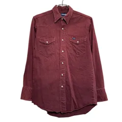 Wrangler 長袖 無地シャツ ラングラー XLT ボルドー ビッグサイズ ポケット ウェスタン 古着卸 アメリカ仕入 a611-6948のサムネイル