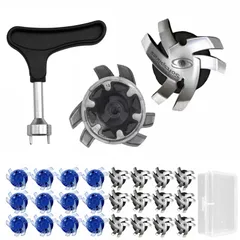 新品 QuickYen ゴルフスパイク鋲 24個セット スパイク ゴルフ 鋲 交換用スパイク鋲 ゴルフシューズ靴鋲 滑り止め 簡単脱着 収納ボックス付属 (4個スパイク鋲+ゴルフ用釘レンチ)