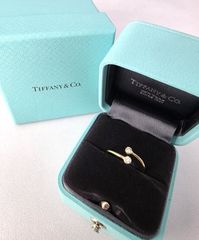 ★【定価27万】美品！Tiffany & Co (ティファニー) エルサ・ペレッティ ダイヤモンド フープ リング 指輪 750YG 18K 18金 イエローゴールド 9号 レディース