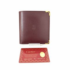 Cartier ボルドー 二つ折り財布 正規品 - メルカリ