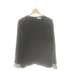 ボーダーズアットバルコニー BORDERS at BALCONY RUFFLED CUFF TEE 袖ボーダーカットソー 36 黒 白 /MI ■OS ■SH