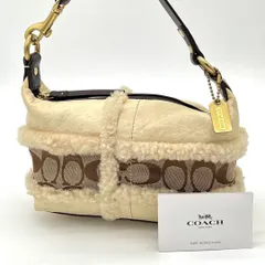 良品】コーチ ボアバッグ シグネチャー ハンドバッグ ミニバッグ