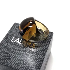 【Lalique】美品・正規品ラリック カボションリング　アンバー13号★箱あり LALIQUE リング