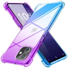 新品 iPhone 12 Mini 用 ケース クリア 薄型 グラデーション色 ケース 軽量 tpu 耐衝撃 スマホケース 透明 米軍MIL規格取得 おしゃれ 黄変防止防塵一体型 人気 アイフォン 12 ミニ用 携帯カバー パープルブルー MDY-I-SXJB