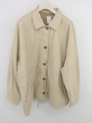 ◇ earth music&ecology アース ミュージック＆エコロジー フェイクレザー 長袖 ジャケット サイズF ベージュ レディース P  【1302270000834】