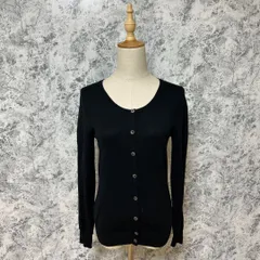 美品　GAP　ギャップ　カーディガン　丸襟　長袖　無地　薄手　春　夏　秋　冬【S】　黒　ブラック