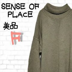 【美品】SENSE OF PLACE　センスオブプレイス　ワンピース　ロング　タートルネック　スリットあり　フリーサイズ　レディース　秋　冬