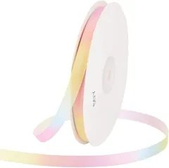 PH PandaHall 約45m リボン サテンリボン ラッピングリボン 幅10mm グラデーション色 カラフル ハンドメイド用リボン アクセサリーパーツ パーティー 誕生日 結婚式 リボンシャワー 装飾 飾り付け プレゼント( 淡い虹色)