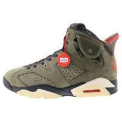 NIKE (ナイキ) ×TRAVIS SCOTT AIR JORDAN 6 RETRO SP Medium Olive CN1084-200 トラビススコット エアジョーダン6 ミディアムオリーブ ハイカットスニーカー US8.5/26.5cm