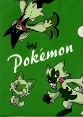 [Used] Clear File - Nyaoha, Nyarote & Mascanya - Pokemon A4 Clear File - "Pokemon Scarlet Violet Zero's Treasure x Seven-Eleven" - Bonus item with purchase of eligible ice cream