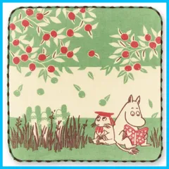 【在庫処分】06024 約25×25cm グリーン ムーミン&ニブリング ハンカチ ハンカチ ガーゼパイル ムーミン ミヤモトタオルMiyamoto-towel宮本