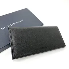 A2507 新品未使用！格安！ BURBERRY バーバリー レザー 二つ折り長財布 ロングウォレット ブラック