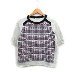 アンレクレ en recre カットソー Tシャツ 半袖 ツイード コットン 38 グレー 灰 /KT3