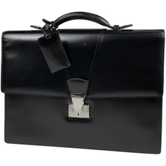 【在庫一掃】 カルティエ CARTIER ロゴ ビジネスバッグ ブリーフケース ビジネスバッグ レザー ブラック メンズ 【中古】のサムネイル