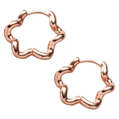 【ピンクゴールド×ピアス】[Cream dot. クリームドット公式]ピアス レディース フープ 金属アレルギー ニッケルフリー レディースフラワー パイプライン 中折れ キャッチレス 開閉式 大人