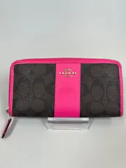 【美品】COACH 美品 長財布 ブラウン ピンク