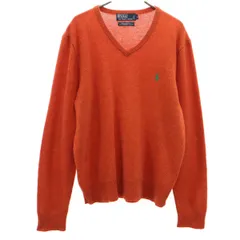 Polo by Ralph Lauren ポロバイラルフローレン 長袖 Vネック セーター M オレンジ ニット メンズ 古着