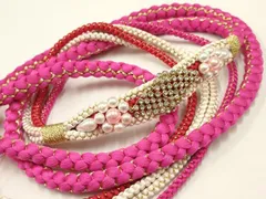 平和屋着物●和装小物　振袖用帯締め　装飾　パール　ラインストーン　金糸　逸品　AAAT2157ay