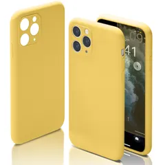 【人気商品】iPhone11 Pro max ケース シリコン衝撃吸収 スリム 薄い シリコンケース カバー 耐衝撃 スマホカバー シンプル 携帯ケース SILICONE CASE ストーン アイフォン11Promax カバー(イエロー)