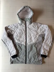 ト2509-⑨-5276 オークリー　OAKLEY  中綿フーディジャケット　白×灰色　S