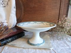 フランス アンティーク　花模様付き　ムーランデルーアマージュ　陶器　皿　コンポティエ　1900年　★