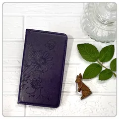 スマホケース iPhoneケース 全機種対応 アンドロイド 手帳型 手帳ケース 花柄 花 蝶 バタフライ パープル 紫 むらさき