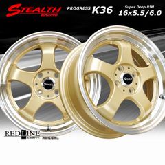 ステルスレーシング K36　16x5.5/6.0J　前後異幅＆スーパーディープ2段リム!! チューニング軽四用ホイール+　KENDA KR20 165/50R16 タイヤ付4本セット