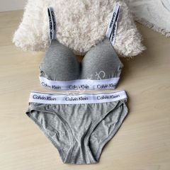 カルバンクラインCalvinKlein 下着セット S/M/L レディース ランジェリーセット グレー