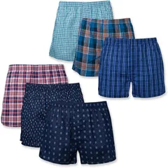 Y's factory トランクス ランダム セット メンズ 下着 パンツ 100% 綿 大きいサイズ プリント柄 チェック柄 開放感 蒸れない 通気性(6枚セット,  5L)