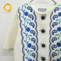 イヴ・サンローラン YVES SAINT LAURENT ヴィンテージ 刺繍 カーディガン トップス 875526i