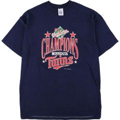 古着 80年代 LOGO7 MLB MINNESOTA TWINS ミネソタツインズ スポーツプリントTシャツ USA製 メンズM ヴィンテージ/eaa259621