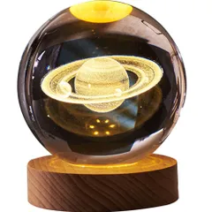 新品 ledmomo ナイトライト 星 宇宙 USB 土星ライトライト おしゃれ 置き型 星空ランプ 3d水晶 間接照明 インテリア おしゃれ プレゼント 3Dスターライト 6cm