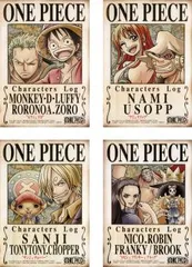 ONE PIECE ワンピース キャラクターズ Log(4枚セット)ルフィ&ゾロ、ナミ&ウソップ、サンジ&チョッパー、ロビン&フランキー&ブルック【全巻