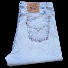 90s Levi'sリーバイス 550 ダメージ デニムパンツ アイスブルー W36 L30★SDP4284 オールド ビンテージ ジーンズ テーパード ルーズ