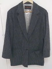 ◇ EVEX by KRIZIA エヴェックスバイ クリツィア ストライプ 長袖 ジャケット サイズ38 グレー レディース  【1203310009827】