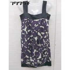 ◇ ◎ INED イネド 総柄 ノースリーブ ミニ ワンピース サイズ7 パープル ブラック ホワイト系 レディース  【中古】 【1112030003100】のサムネイル