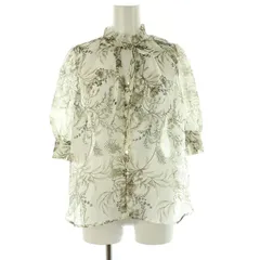 リエンダ rienda フリルNCパフSLV BLS ブラウス 五分袖 シースルー プルオーバー F オフホワイト /MY ■OS