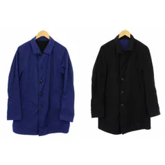 バーバリーブラックレーベル BURBERRY BLACK LABEL ステンカラーコート リバーシブル ショート丈 アウター L ブルー ブラック D1F70-171-09 /KHのサムネイル