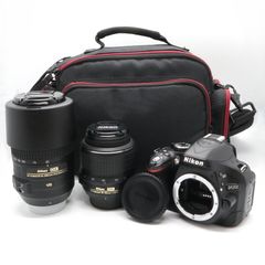 《美品 S数1110のみ》 デジタル一眼レフカメラ NIKON D5200 ダブルズームキット ブラック ニコン k3172