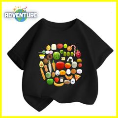 ひみつのおるすばん 半袖Tシャツ 薄手トップス 黒ブラック ROBLOX　ゲーム 90 100 110 120 130 140 150  子供服キッズ服