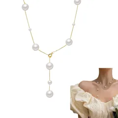 【人気商品】パーティー おしゃれ 結婚式 アクセサリー お呼ばれ 人気 調整可能 母の日 長さ 卒業式 パールネックレスロング 入学式 ロングネックレス 披露宴 パールネックレス レディース [ZHEJIA]