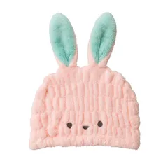 【特価商品】[頭囲44~80cm] うさぎ 繊維の隙間に素早く吸水 吸水力[3倍]のマイクロファイバー 速乾 お風呂 マシュマロ肌触り プール ふわふわもちもち 洗顔 キッズキャップ タオルキャップ シービージャパン carari(カラリ) カラリズーイ