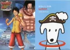 【中古】クリアファイル ルフィ＆エース/WAON A4クリアファイル 「ワンピース 急げエースのもとへ!! ワンピースメモリアルログ インペルダウン×マリンフォード編」 お台場合衆国限定 