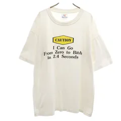 T-AMERICA 90s オールド メッセージ プリント 半袖 Tシャツ XL ホワイト シングルステッチ メンズ 古着