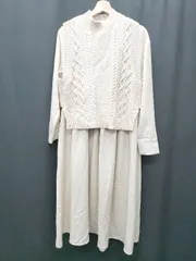 ◇ Cheek チーク キャミワンピース ニットベスト アンサンブル サイズM ベージュ系 レディース P  【1408200008281】